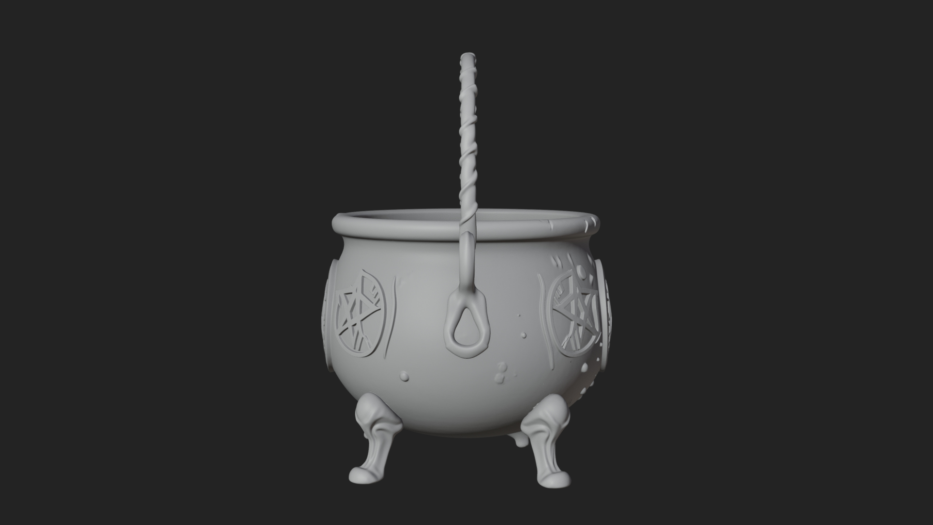 Bubbling Witch Cauldron Model Design 1 3D Print Model 3D Model