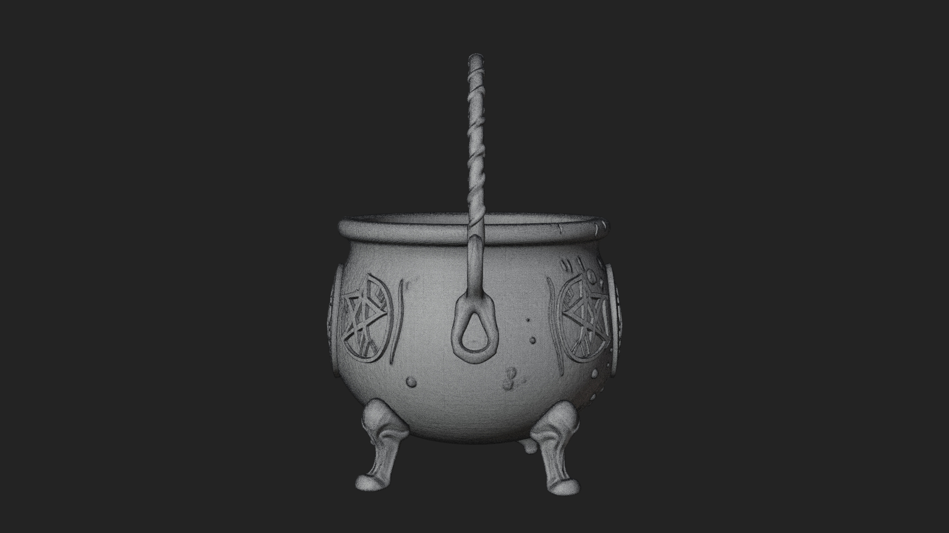 Bubbling Witch Cauldron Model Design 1 3D Print Model 3D Model