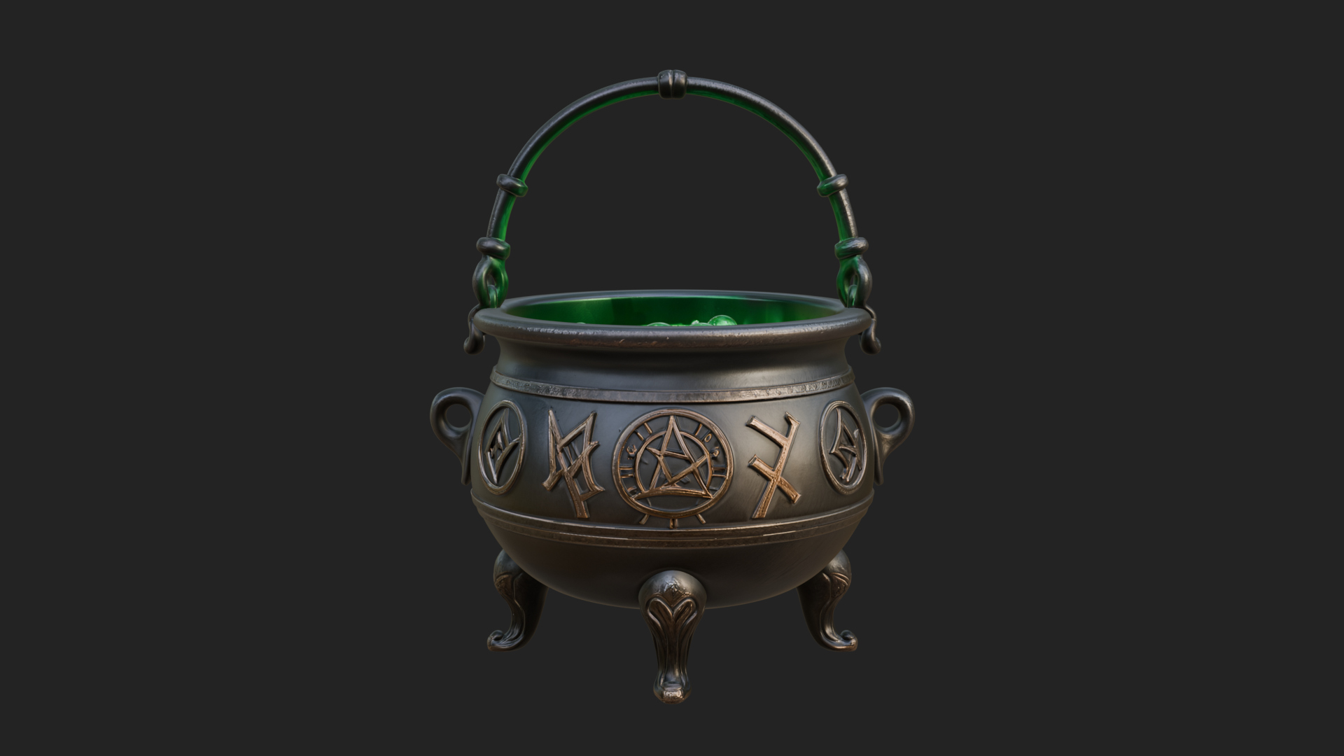 Bubbling Witch Cauldron Model Design 2 3D Print Model 3D Model