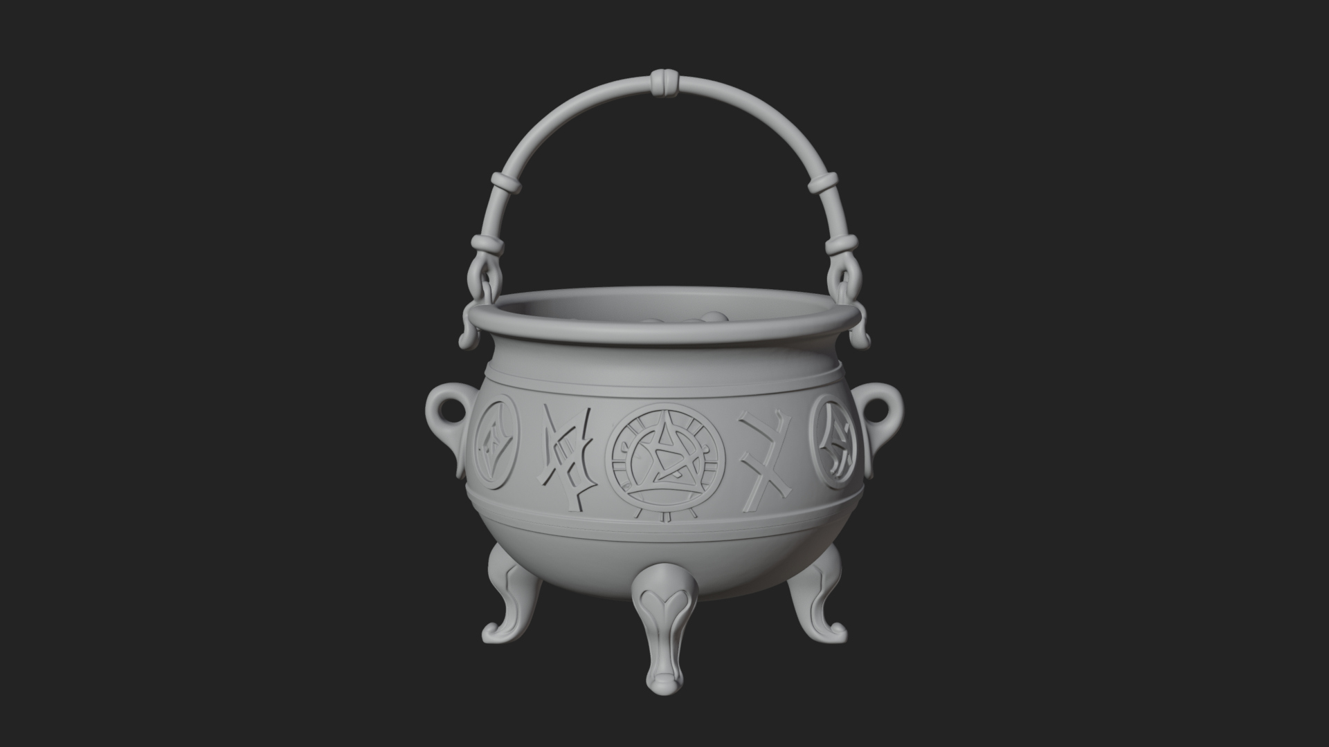 Bubbling Witch Cauldron Model Design 2 3D Print Model 3D Model