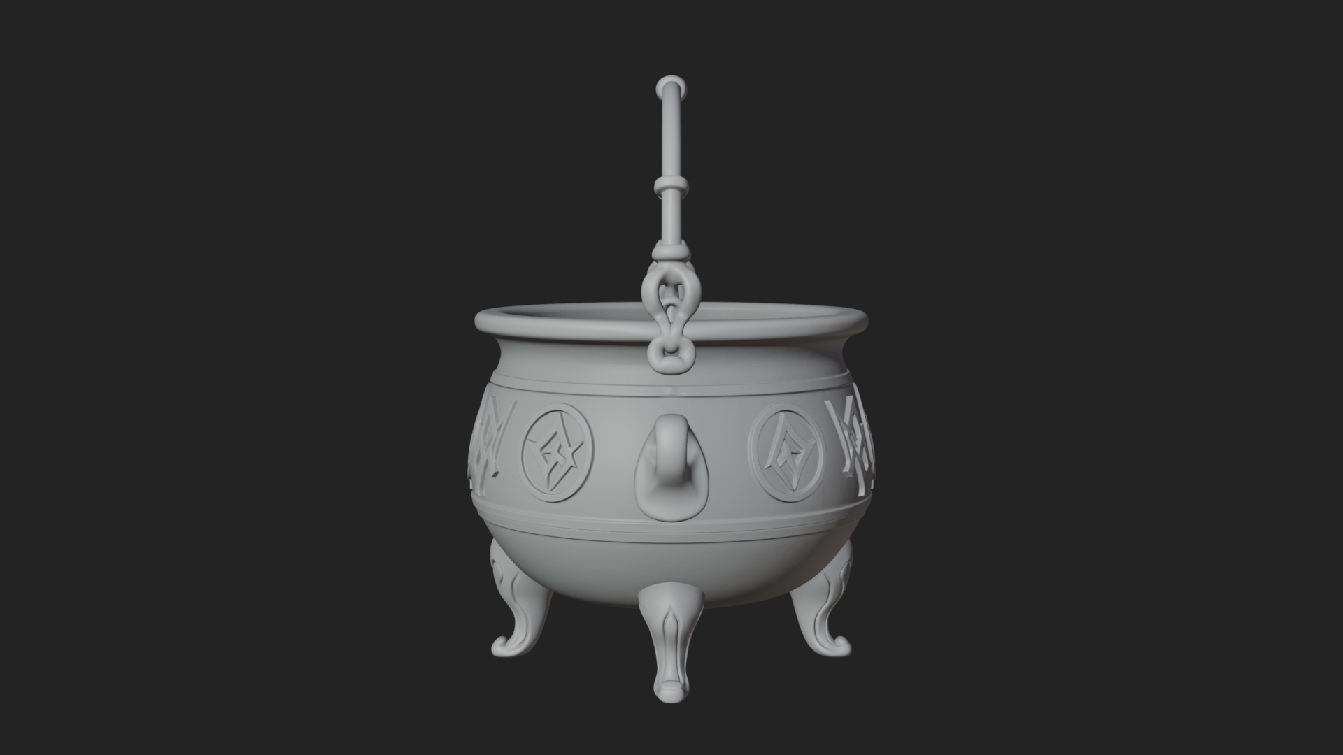 Bubbling Witch Cauldron Model Design 2 3D Print Model 3D Model
