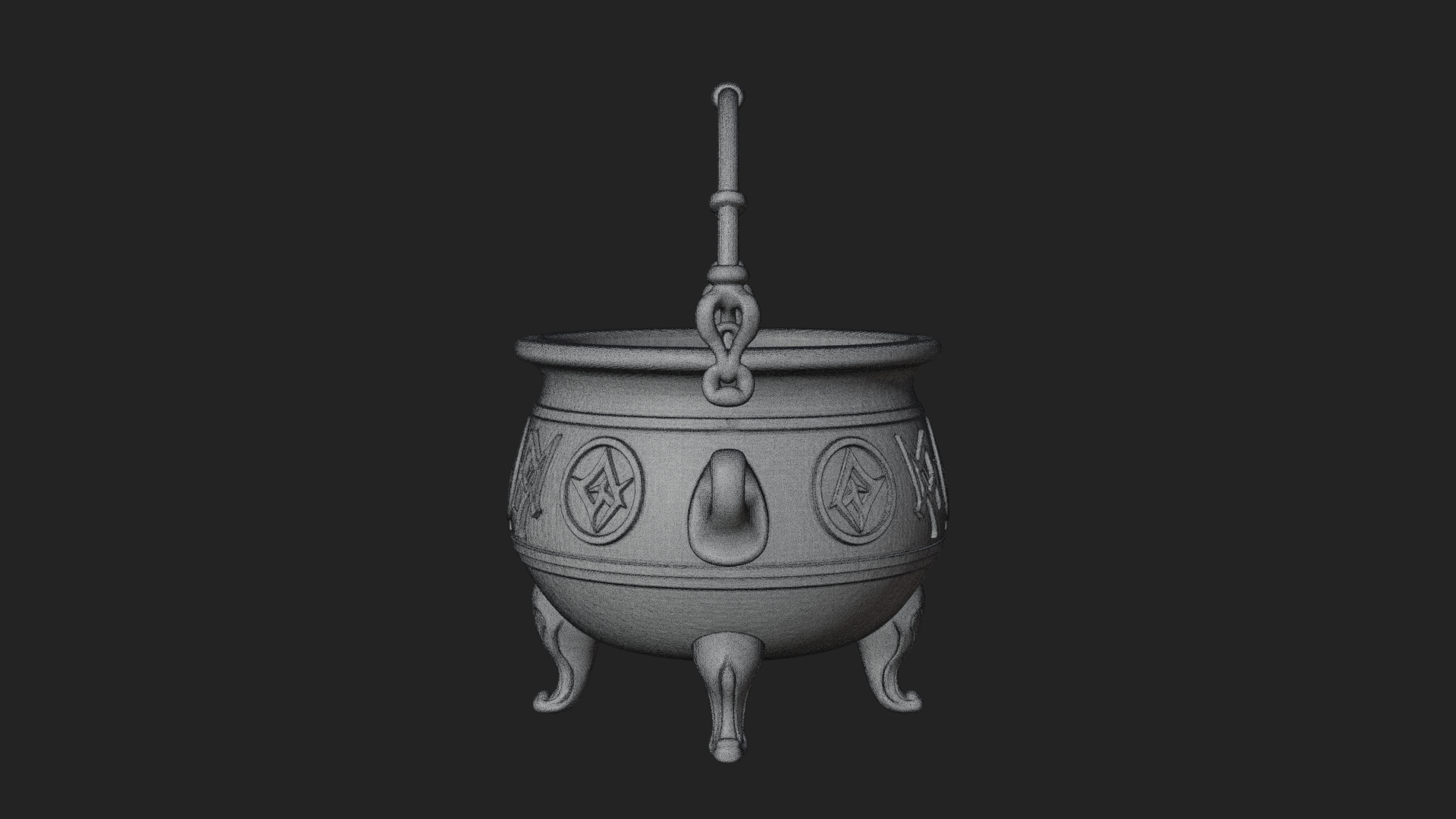 Bubbling Witch Cauldron Model Design 2 3D Print Model 3D Model