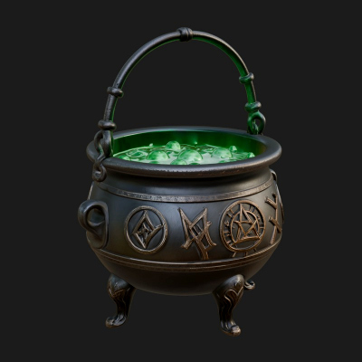 Bubbling Witch Cauldron Model Design 2 3D Print Model