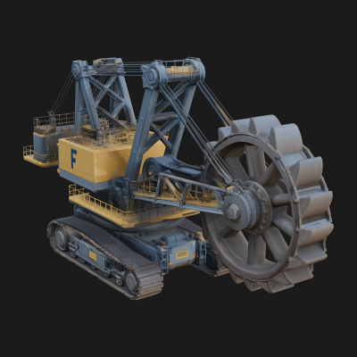 Bucket Wheel Excavator Model Design 3 3D Print Model