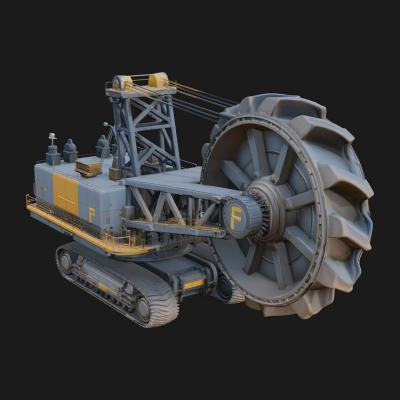 Bucket Wheel Excavator Model Design 4 3D Print Model