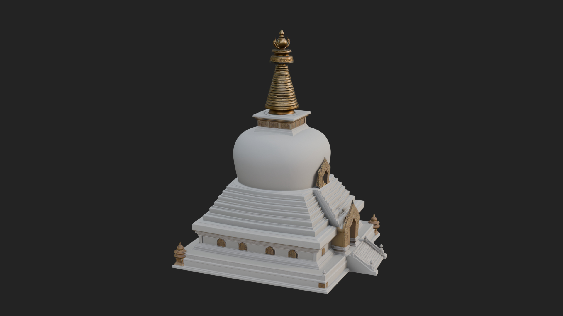 Buddhist Stupa Temple Design 1 3D Print Model 3D Model