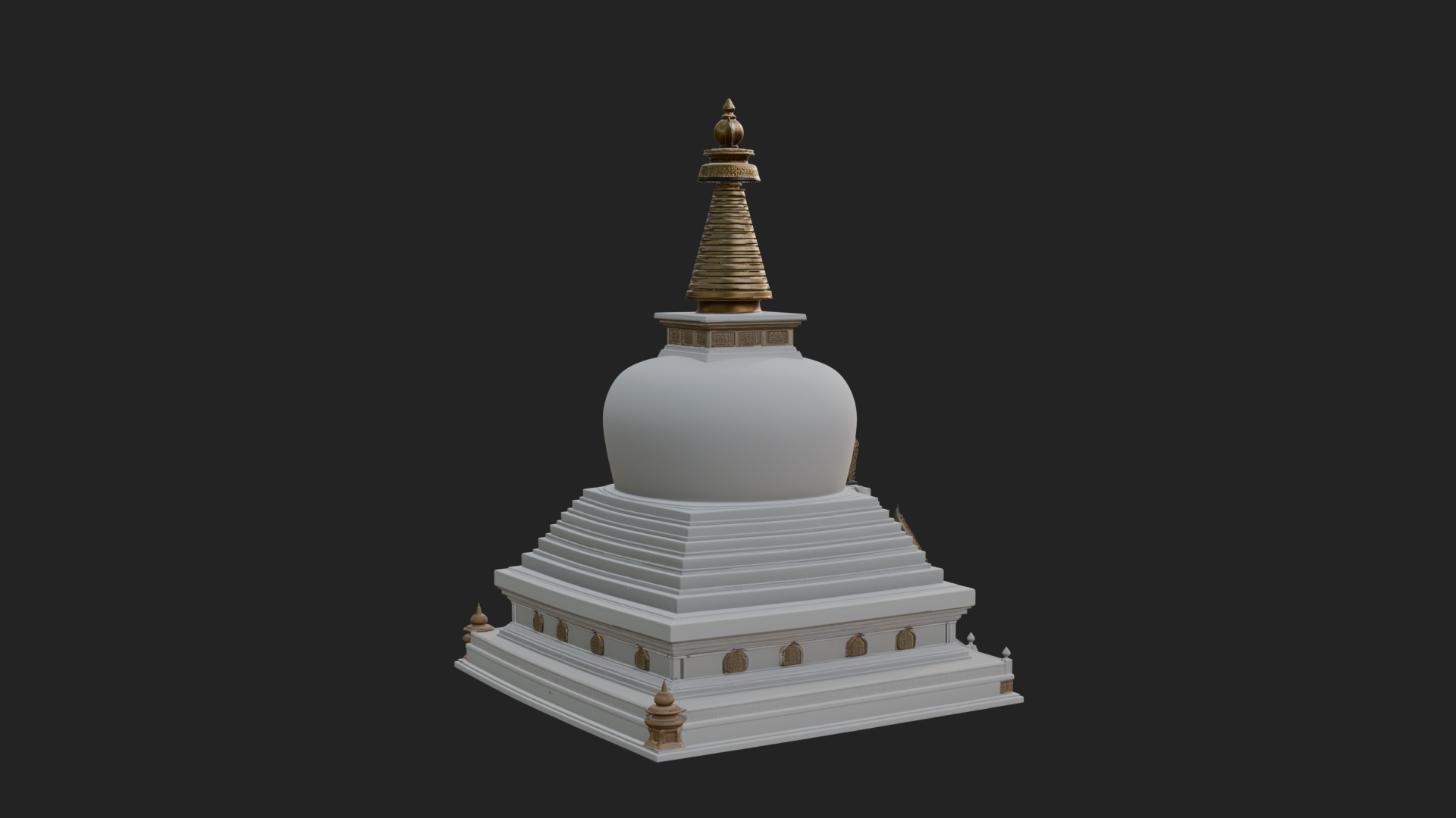 Buddhist Stupa Temple Design 1 3D Print Model 3D Model