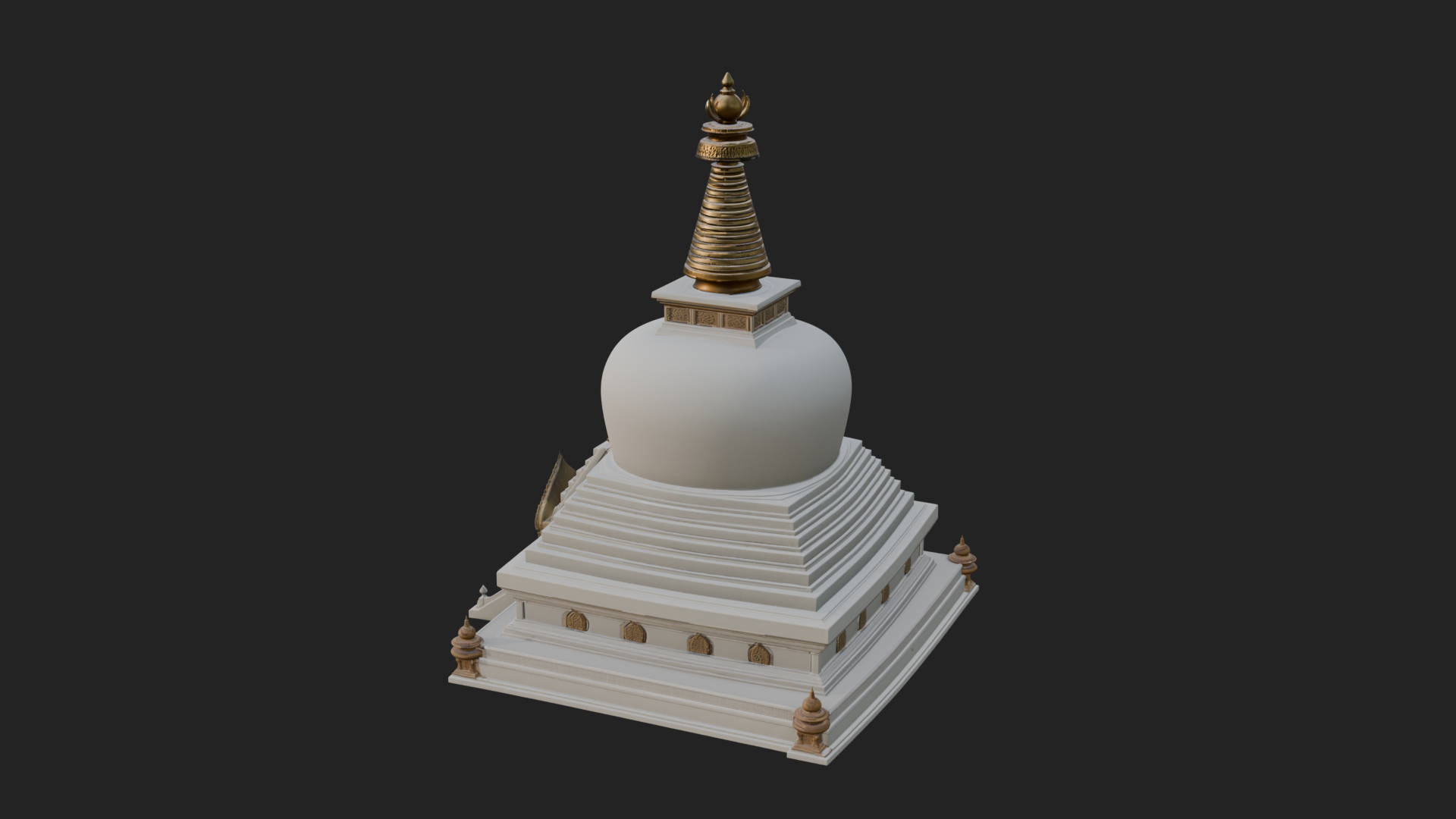 Buddhist Stupa Temple Design 1 3D Print Model 3D Model