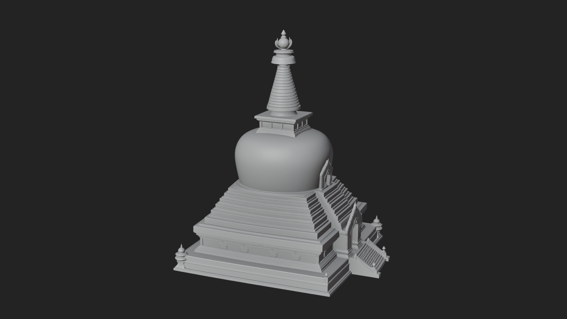 Buddhist Stupa Temple Design 1 3D Print Model 3D Model