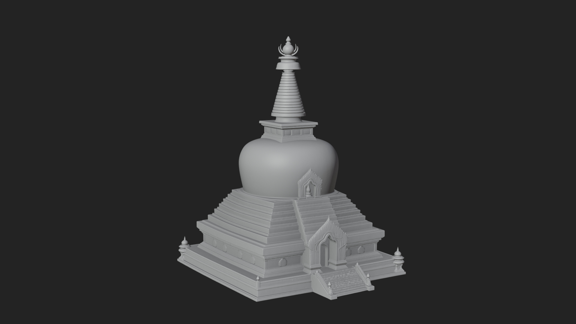 Buddhist Stupa Temple Design 1 3D Print Model 3D Model