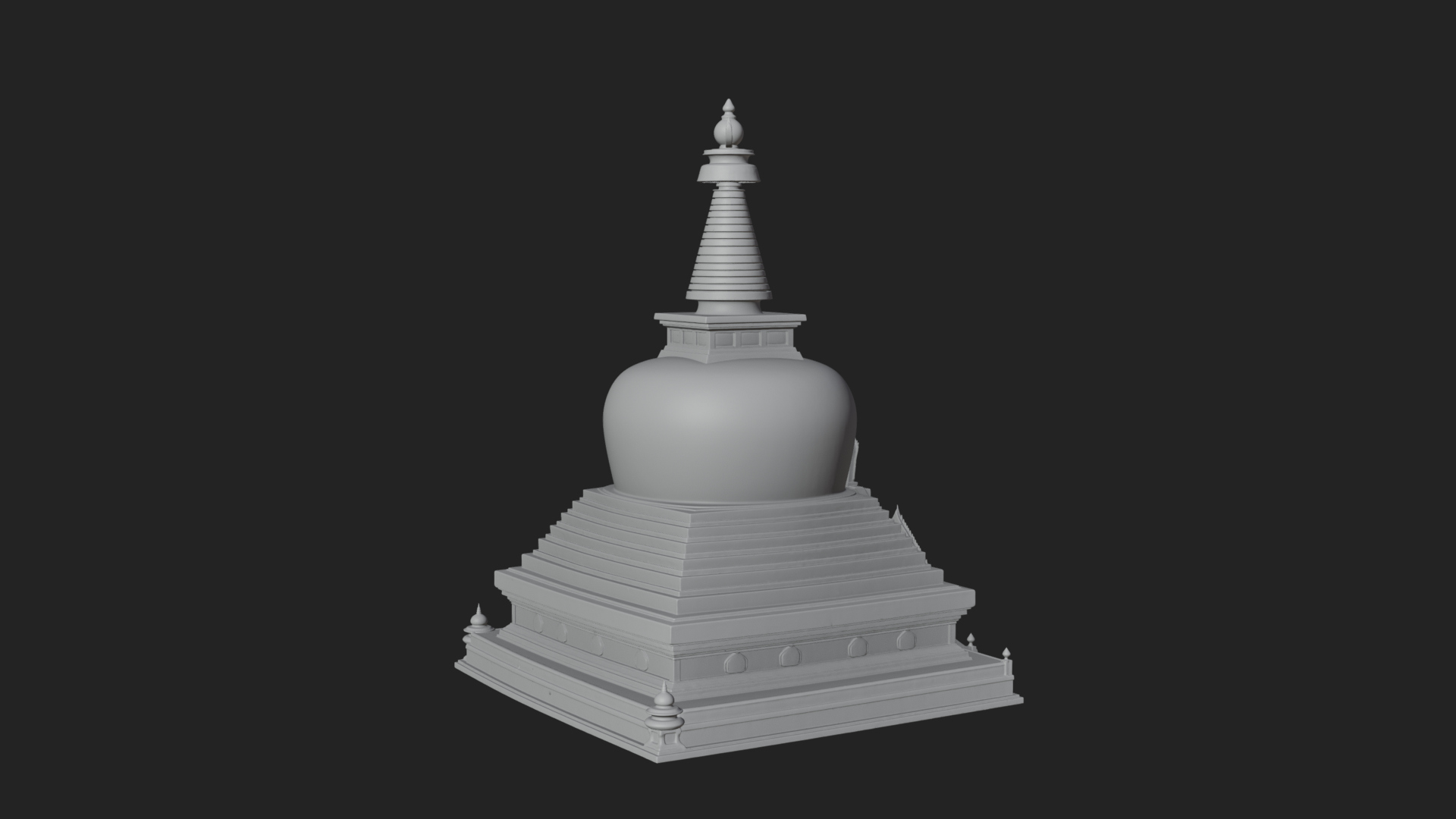 Buddhist Stupa Temple Design 1 3D Print Model 3D Model