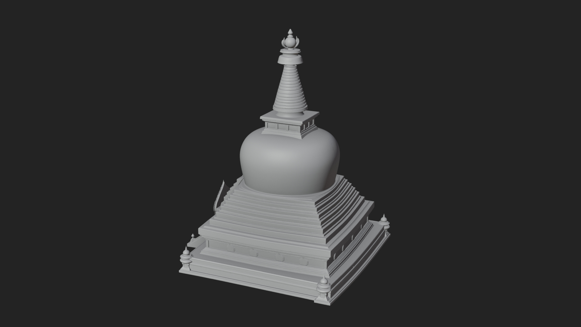 Buddhist Stupa Temple Design 1 3D Print Model 3D Model