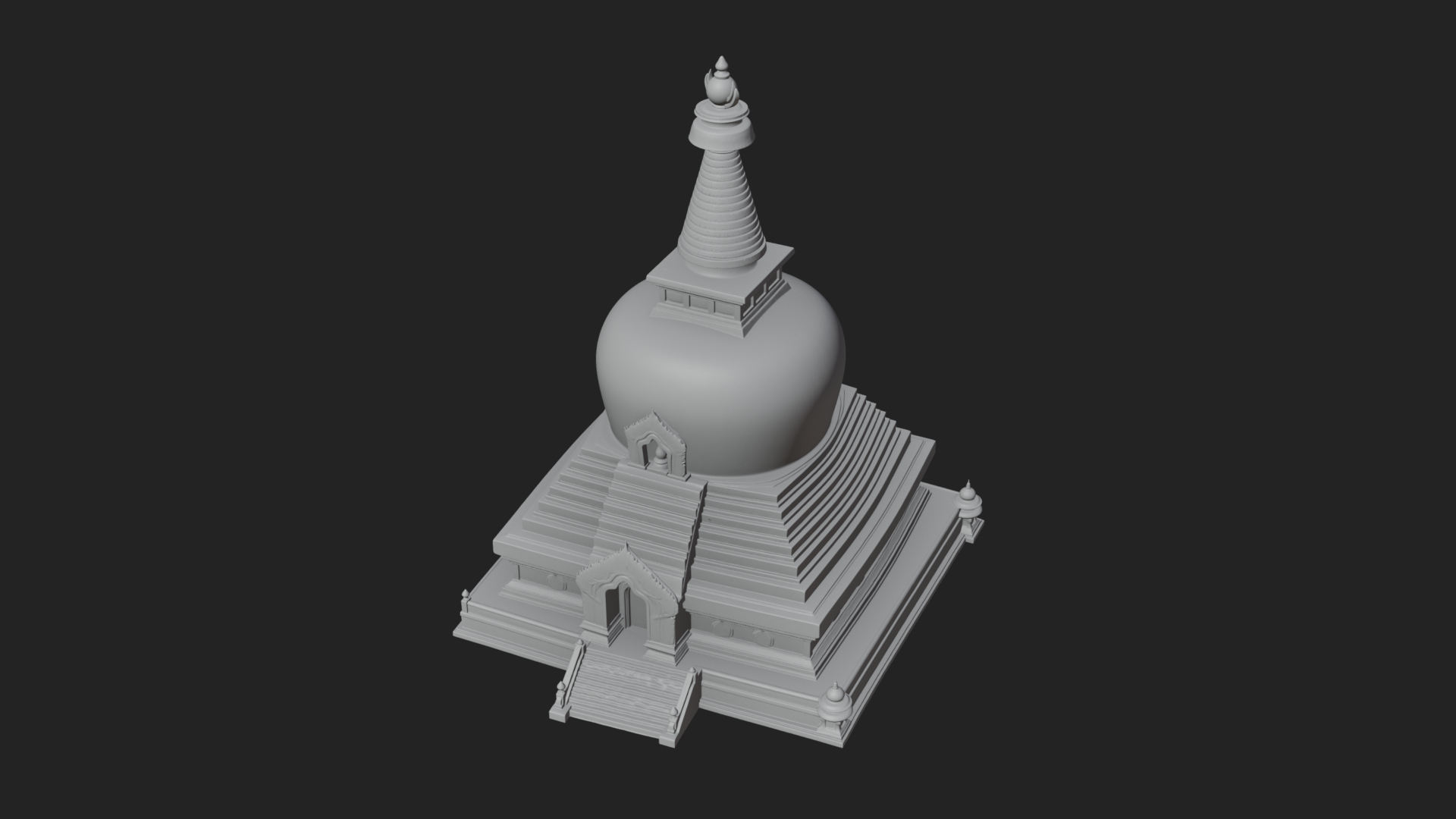 Buddhist Stupa Temple Design 1 3D Print Model 3D Model