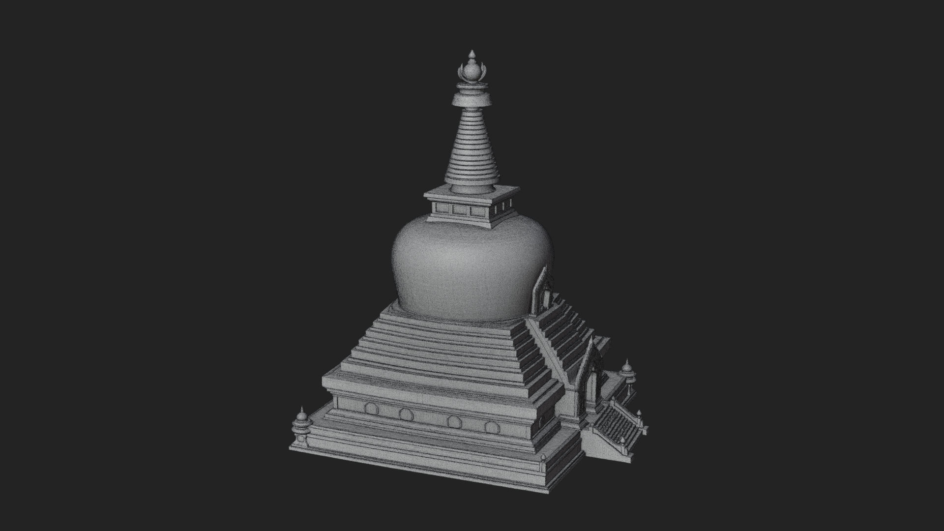 Buddhist Stupa Temple Design 1 3D Print Model 3D Model
