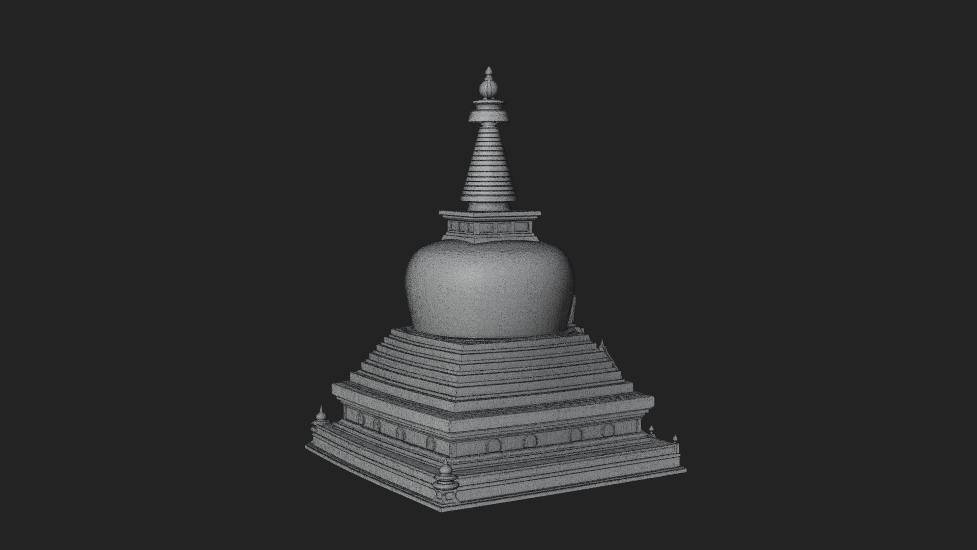 Buddhist Stupa Temple Design 1 3D Print Model 3D Model