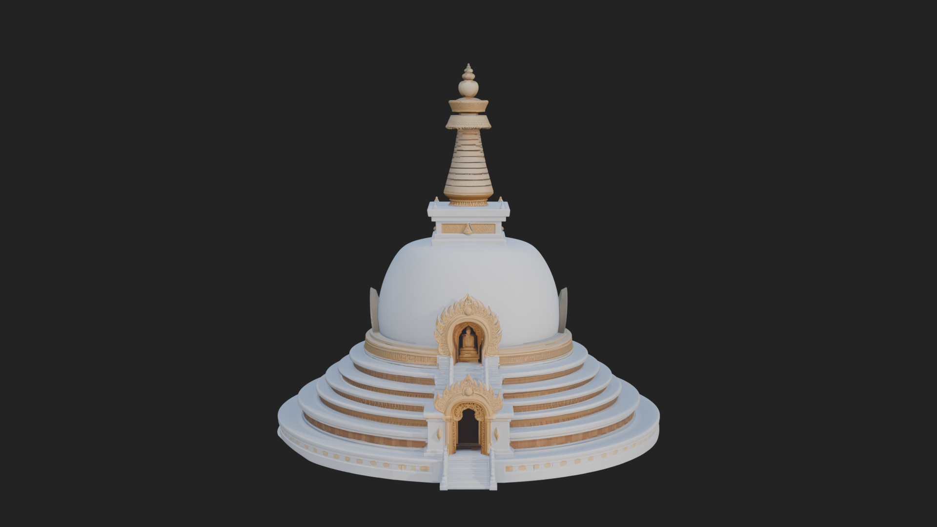 Buddhist Stupa Temple Design 2 3D Print Model 3D Model