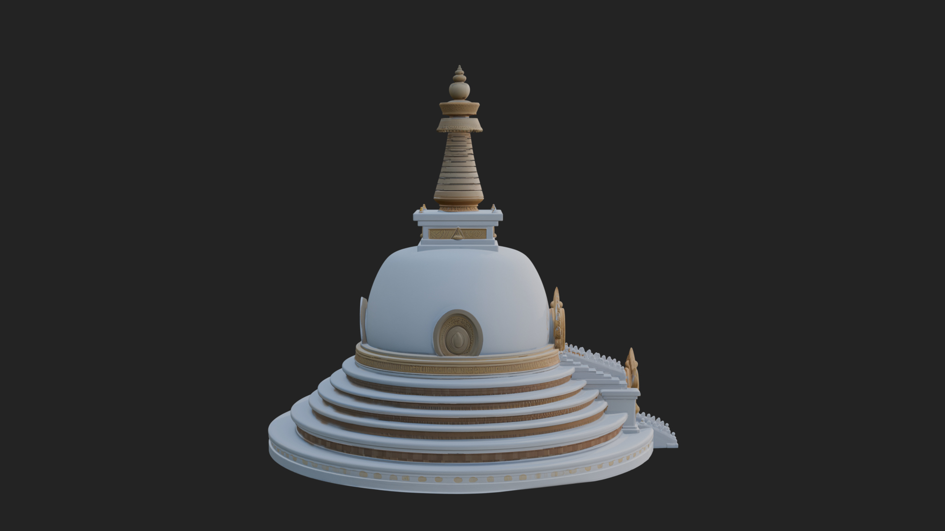Buddhist Stupa Temple Design 2 3D Print Model 3D Model