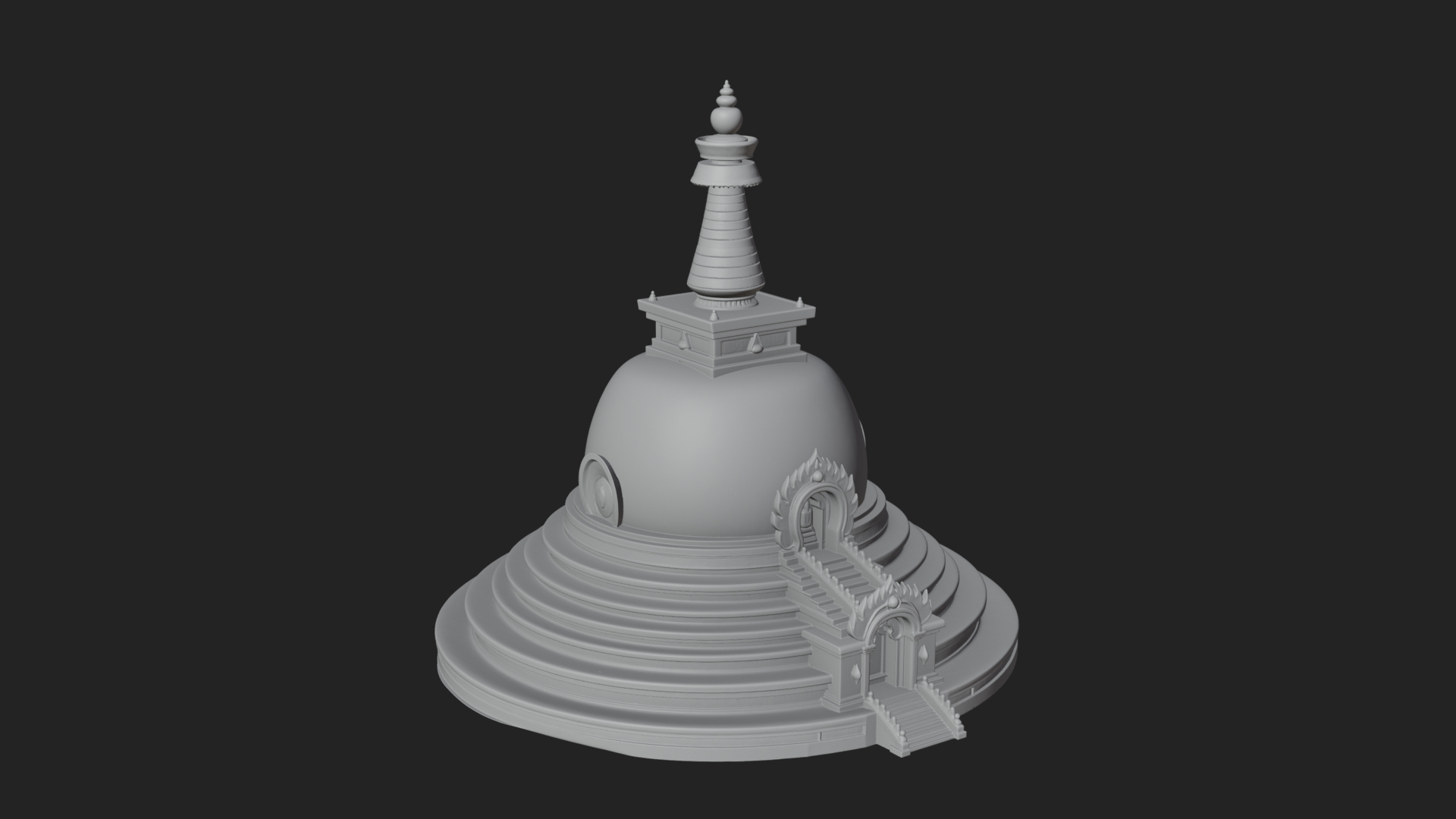 Buddhist Stupa Temple Design 2 3D Print Model 3D Model