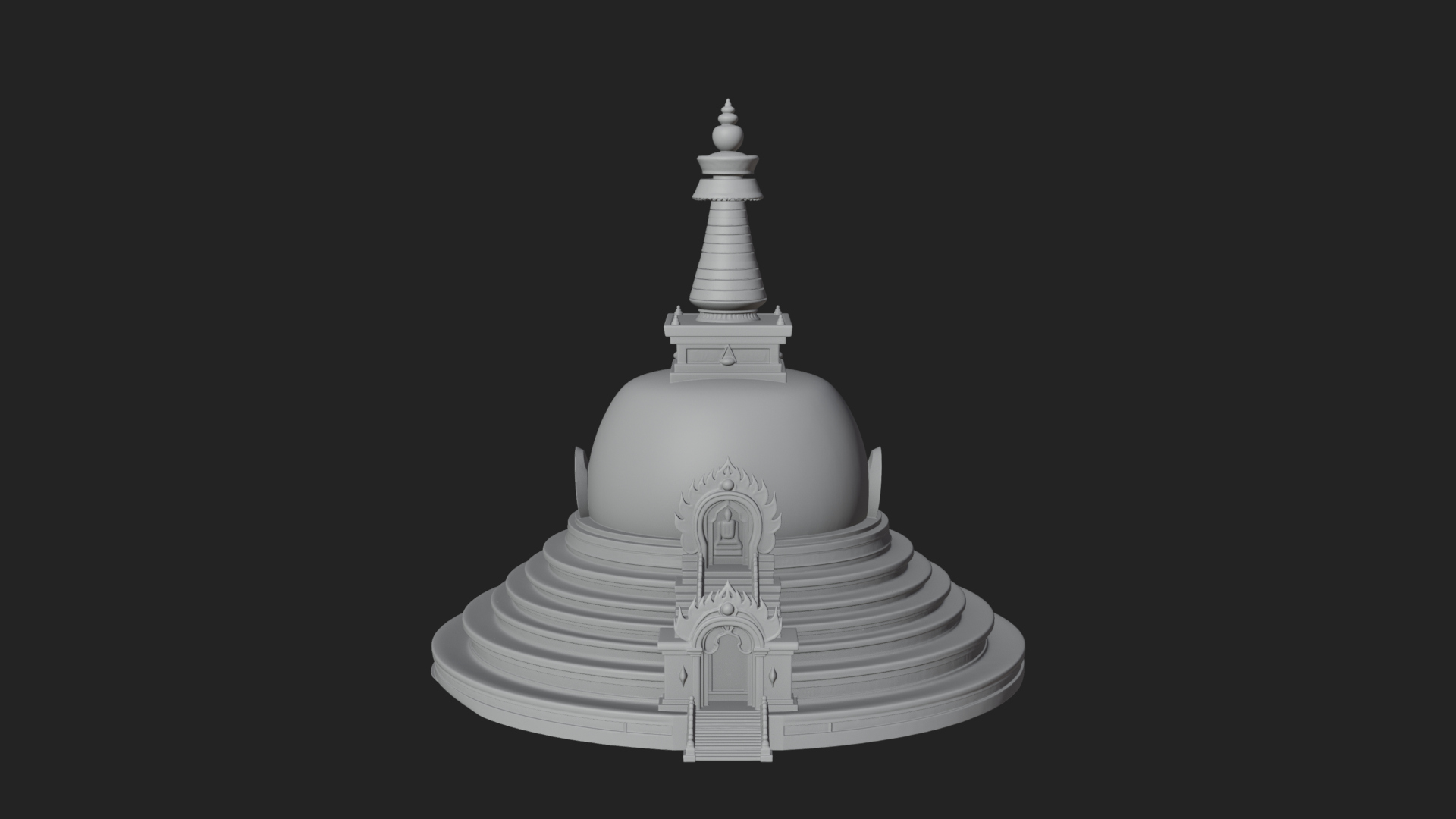Buddhist Stupa Temple Design 2 3D Print Model 3D Model