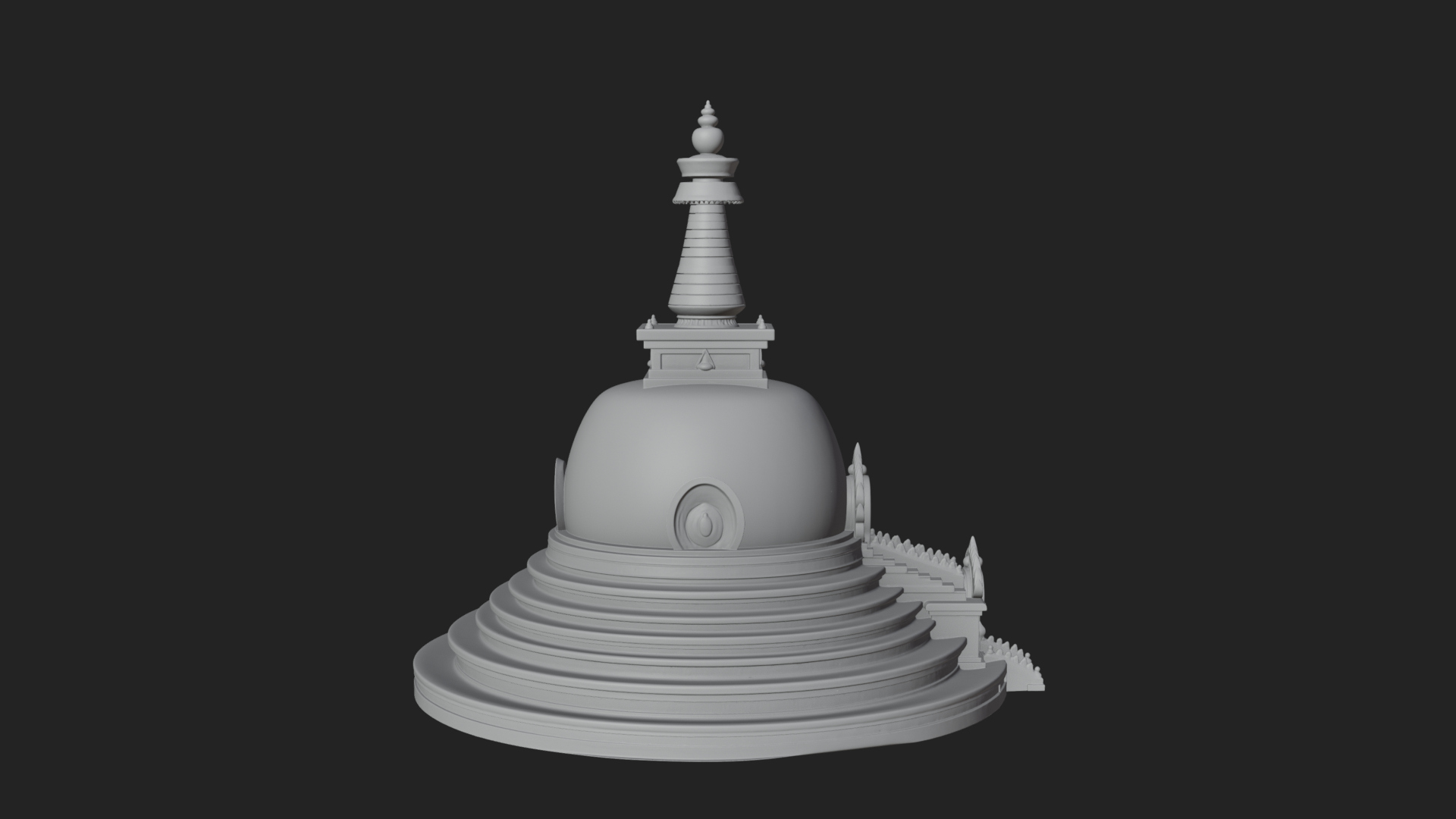 Buddhist Stupa Temple Design 2 3D Print Model 3D Model