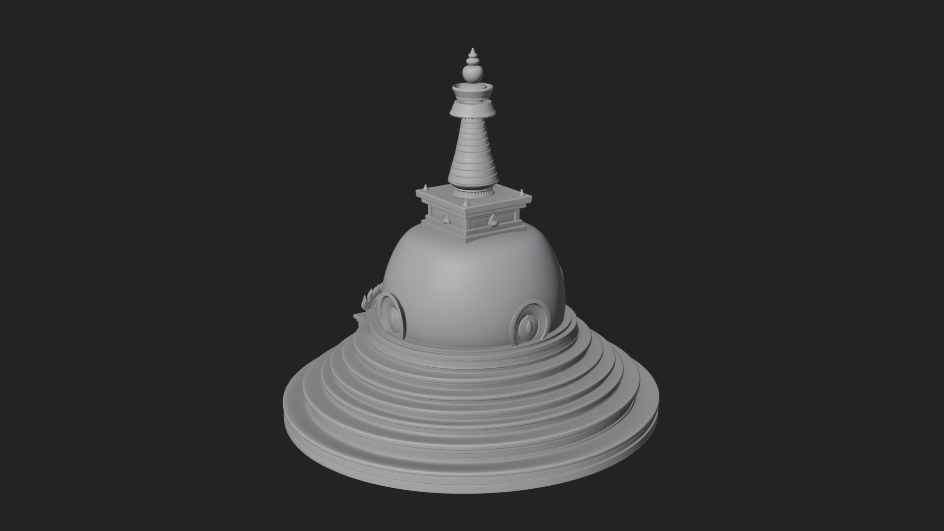 Buddhist Stupa Temple Design 2 3D Print Model 3D Model