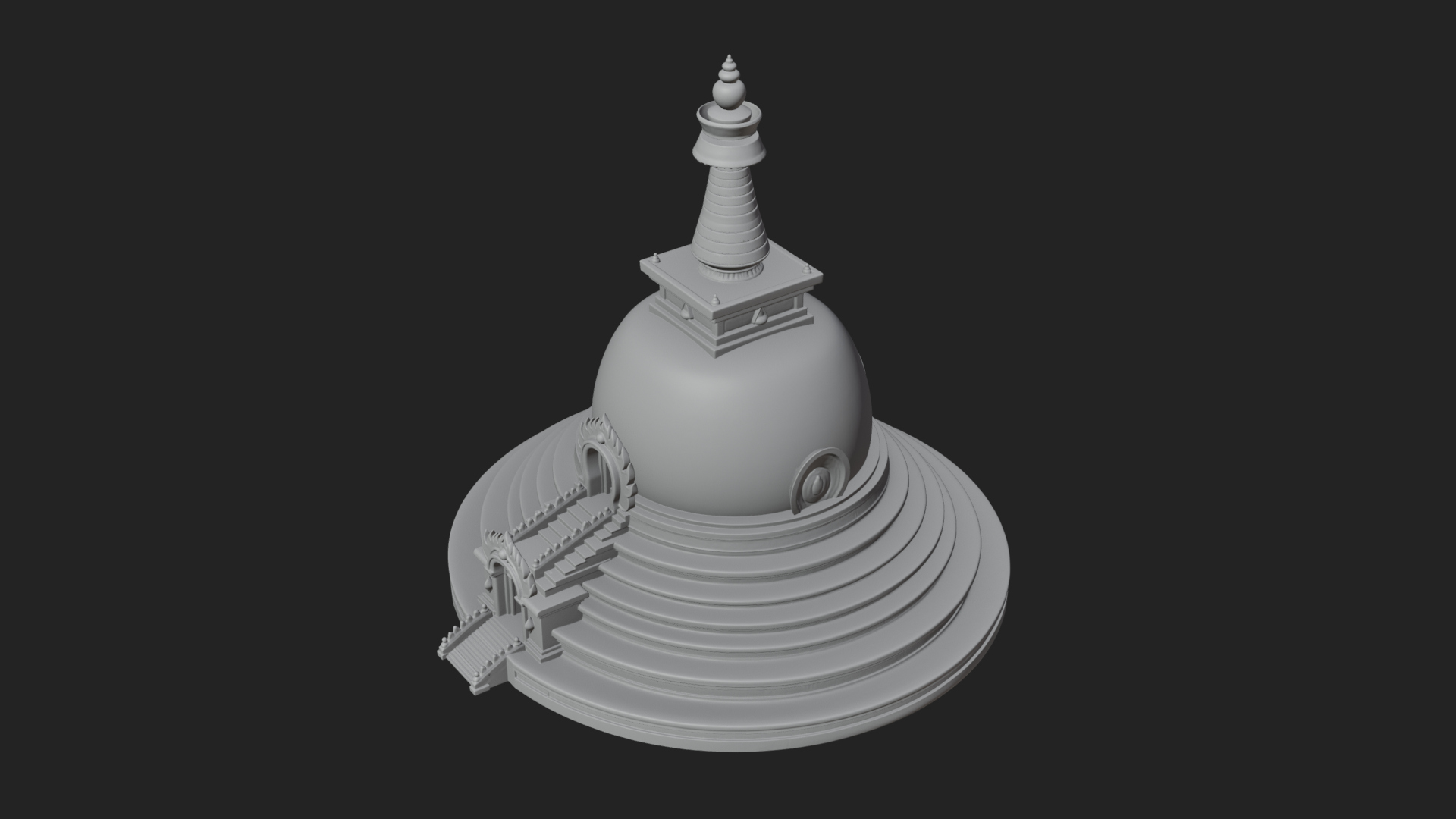 Buddhist Stupa Temple Design 2 3D Print Model 3D Model