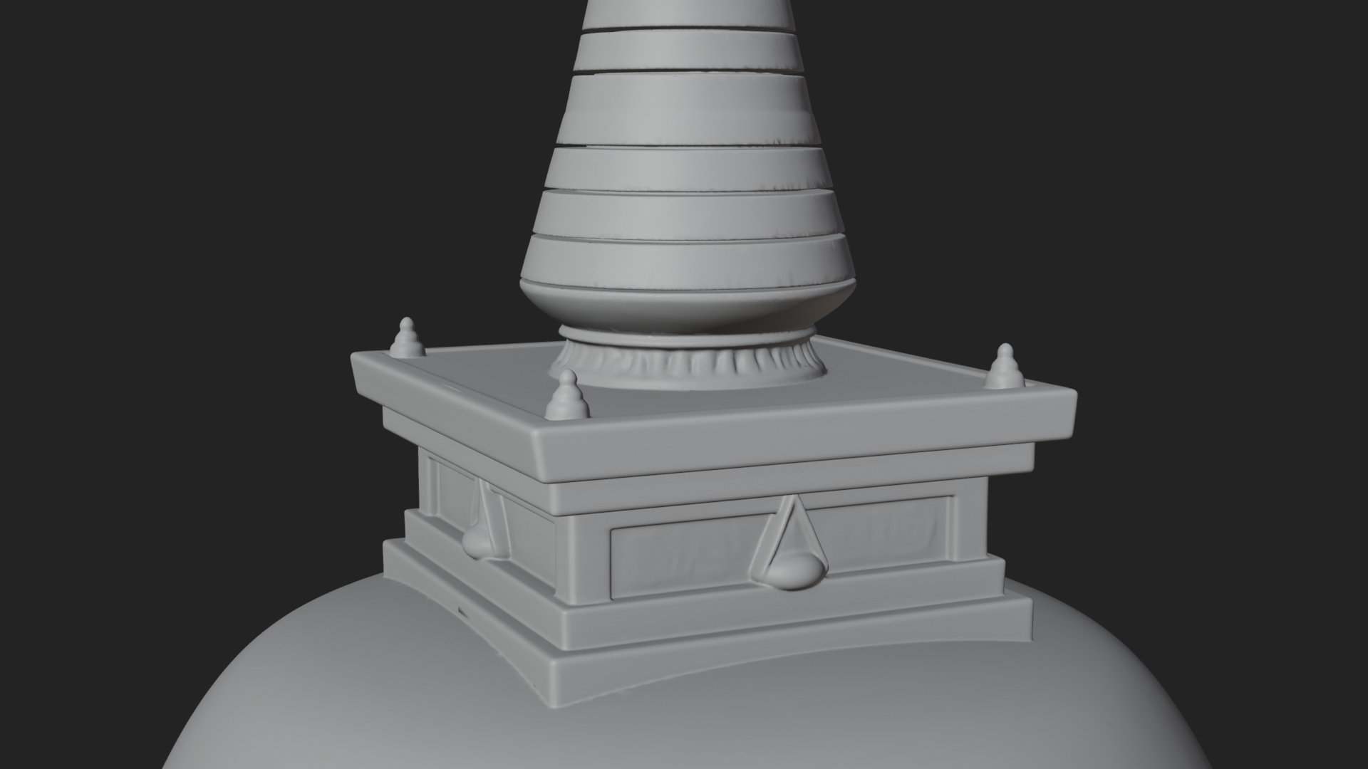 Buddhist Stupa Temple Design 2 3D Print Model 3D Model