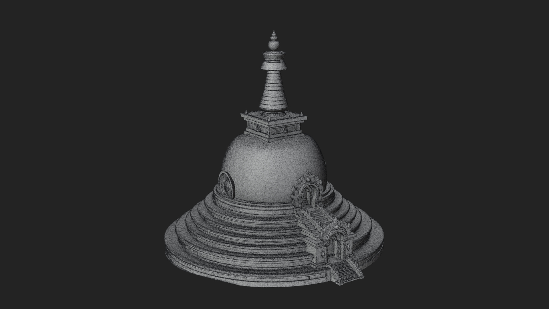 Buddhist Stupa Temple Design 2 3D Print Model 3D Model
