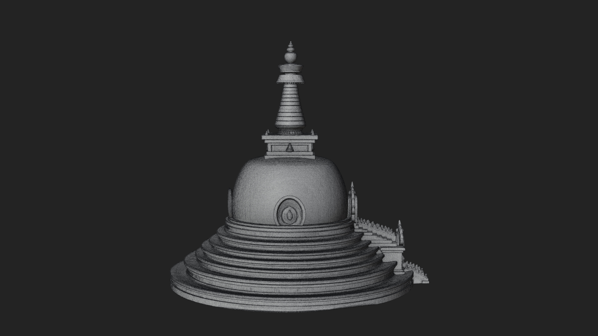 Buddhist Stupa Temple Design 2 3D Print Model 3D Model