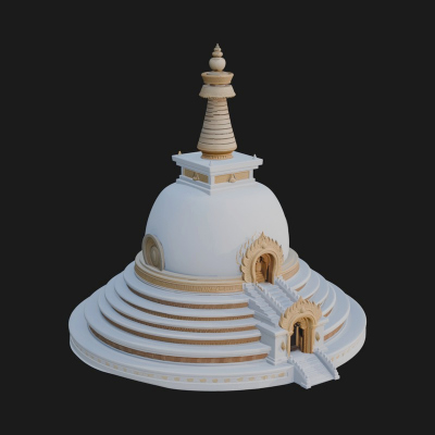 Buddhist Stupa Temple Design 2 3D Print Model