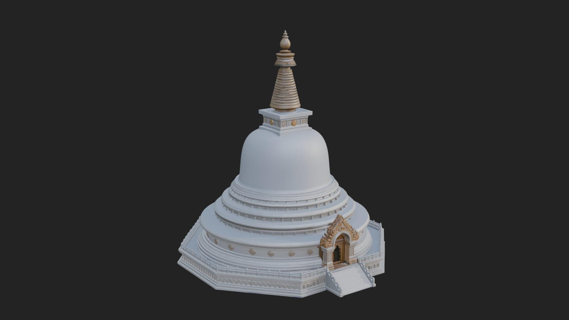 Buddhist Stupa Temple Design 3 3D Print Model 3D Model