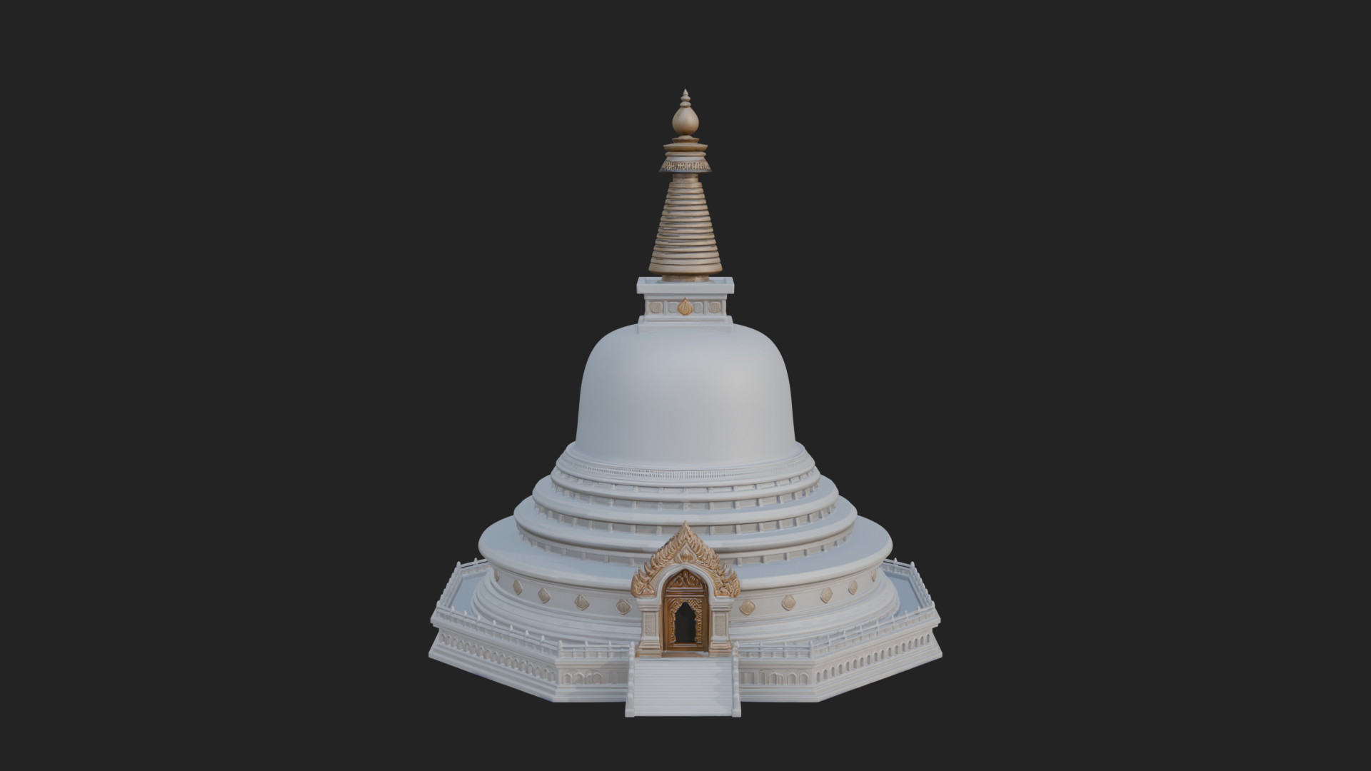 Buddhist Stupa Temple Design 3 3D Print Model 3D Model