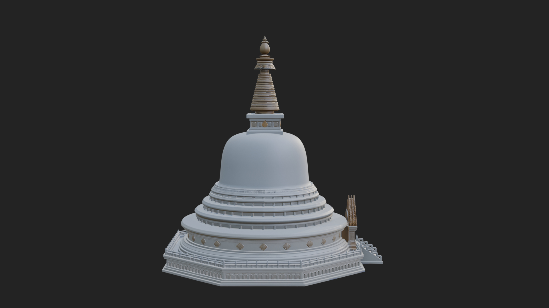 Buddhist Stupa Temple Design 3 3D Print Model 3D Model