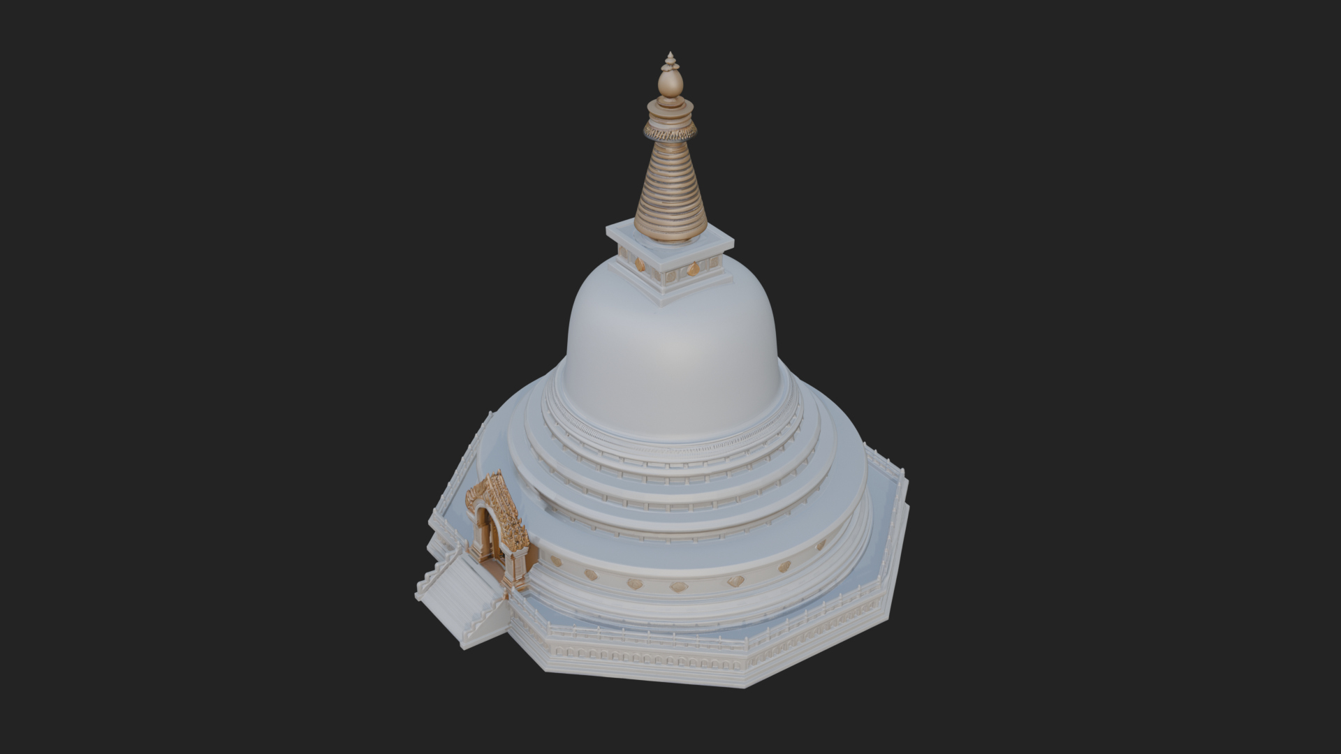 Buddhist Stupa Temple Design 3 3D Print Model 3D Model