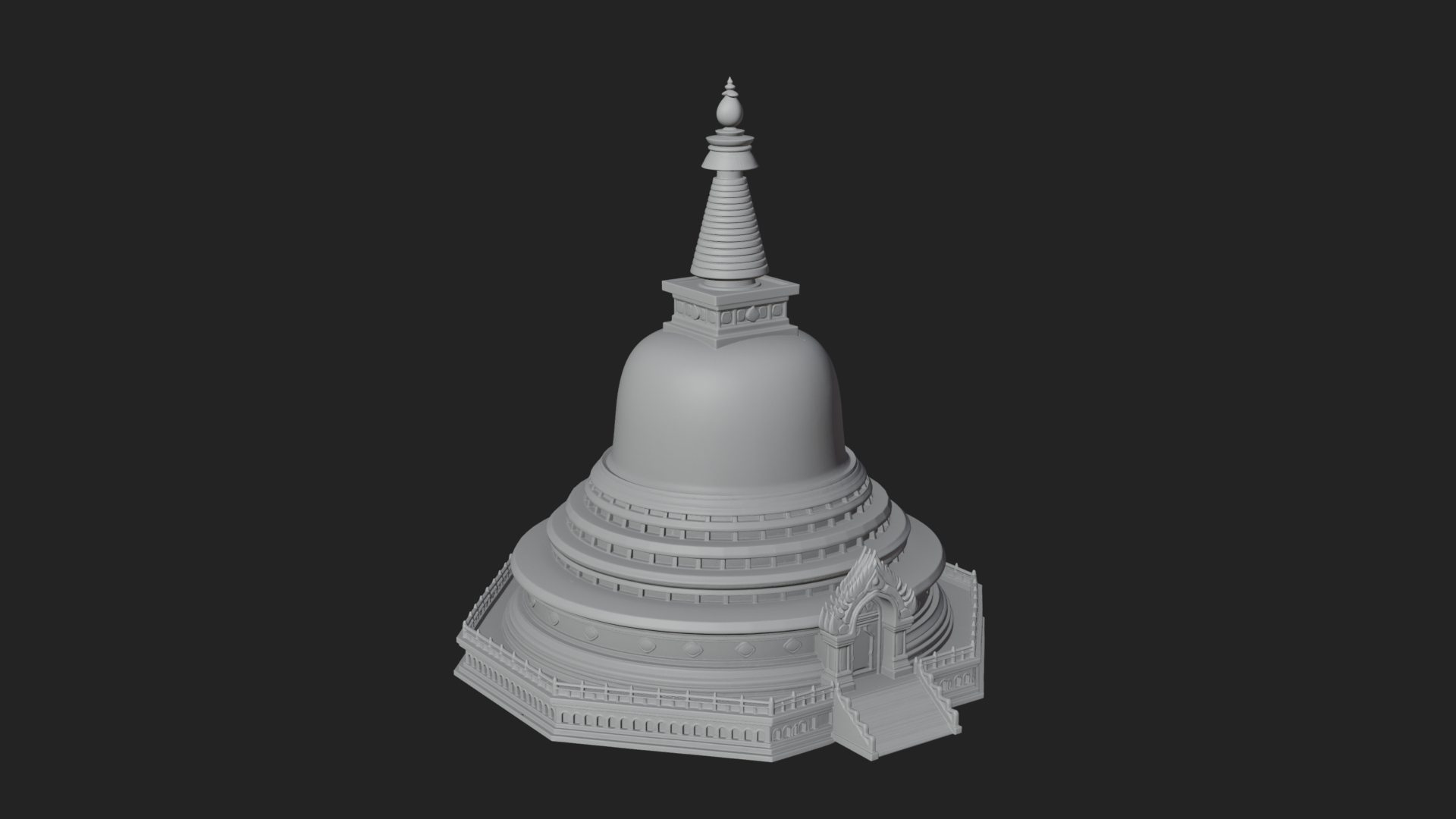 Buddhist Stupa Temple Design 3 3D Print Model 3D Model