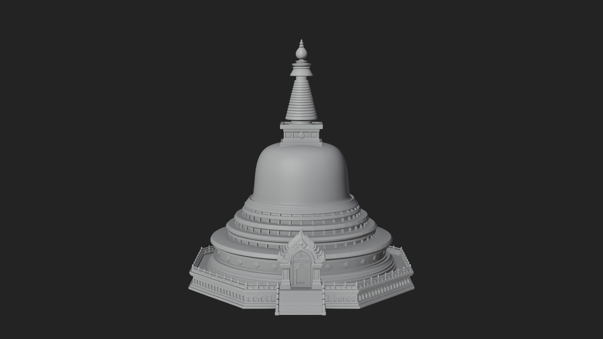 Buddhist Stupa Temple Design 3 3D Print Model 3D Model