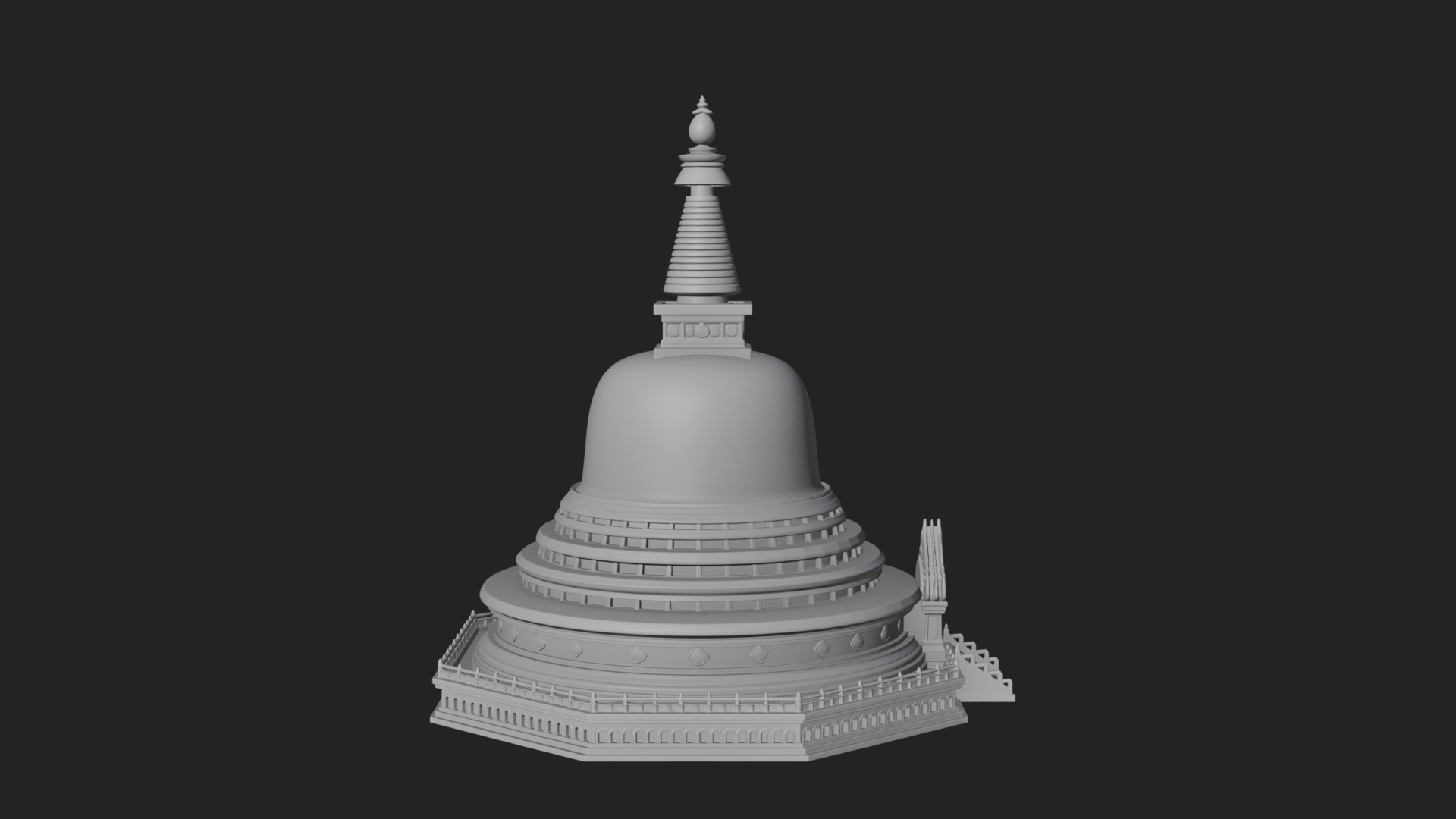 Buddhist Stupa Temple Design 3 3D Print Model 3D Model