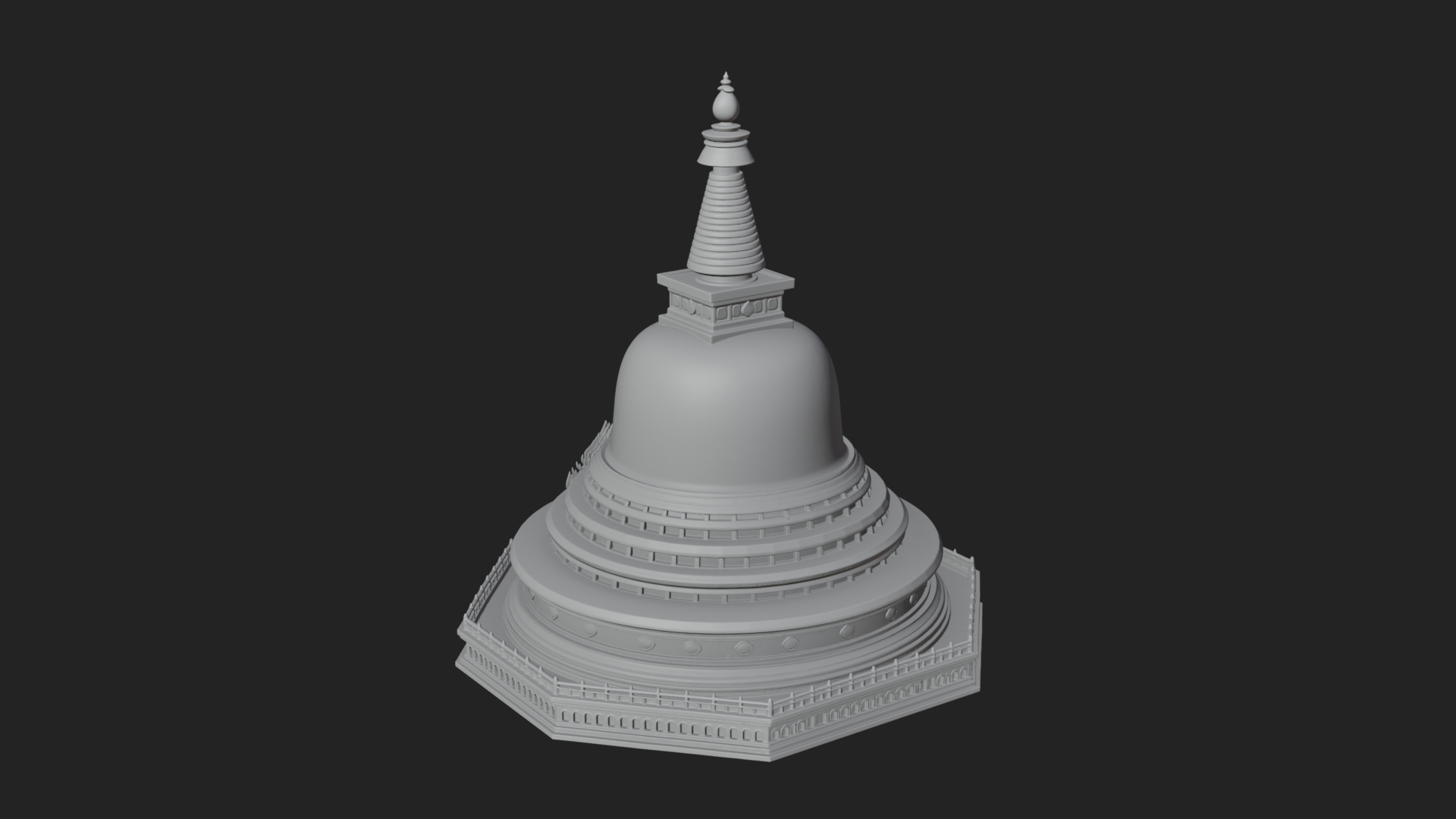 Buddhist Stupa Temple Design 3 3D Print Model 3D Model