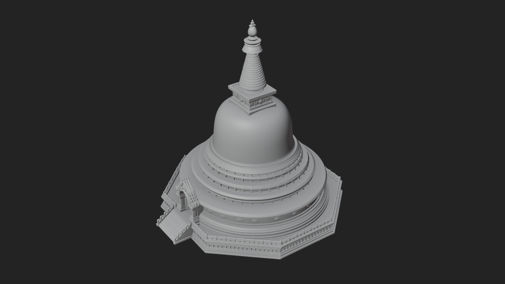 Buddhist Stupa Temple Design 3 3D Print Model 3D Model