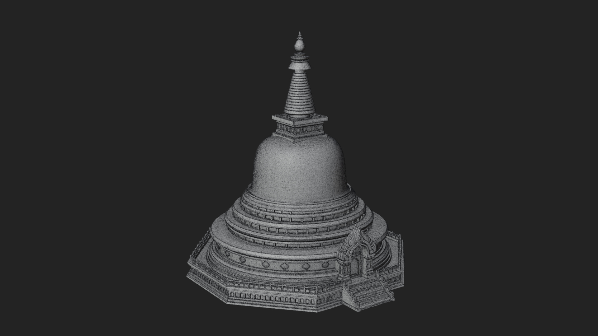 Buddhist Stupa Temple Design 3 3D Print Model 3D Model