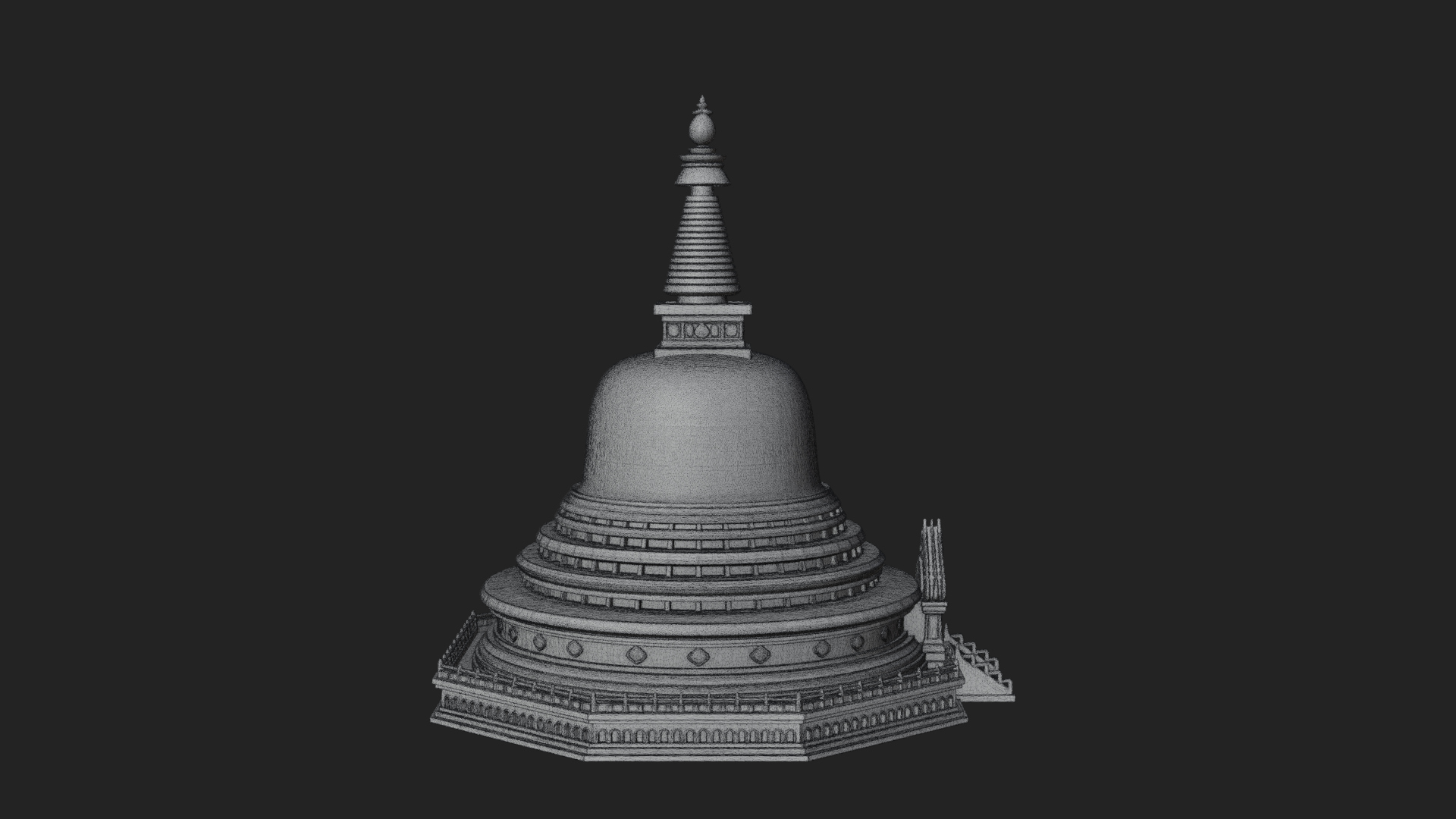 Buddhist Stupa Temple Design 3 3D Print Model 3D Model