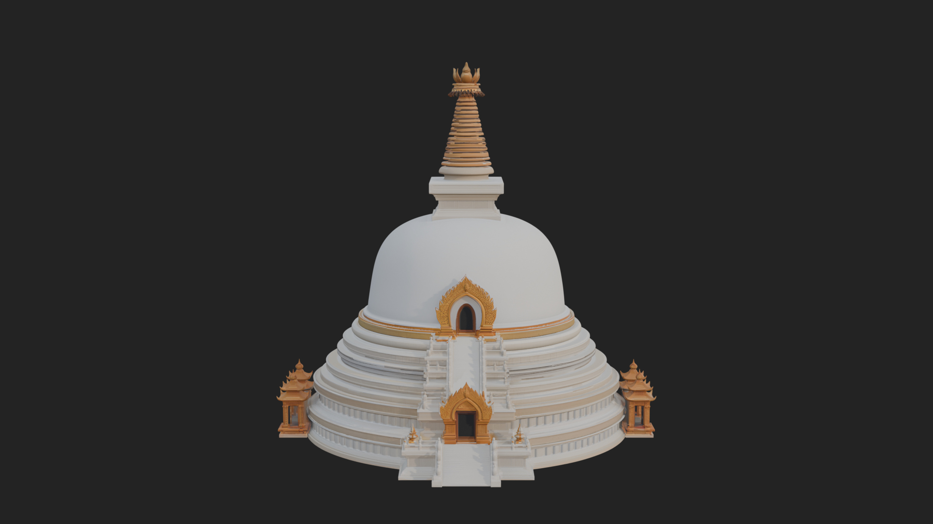 Buddhist Stupa Temple Design 4 3D Print Model 3D Model