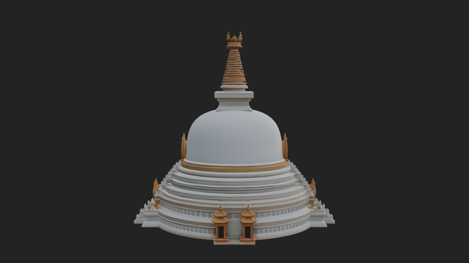 Buddhist Stupa Temple Design 4 3D Print Model 3D Model