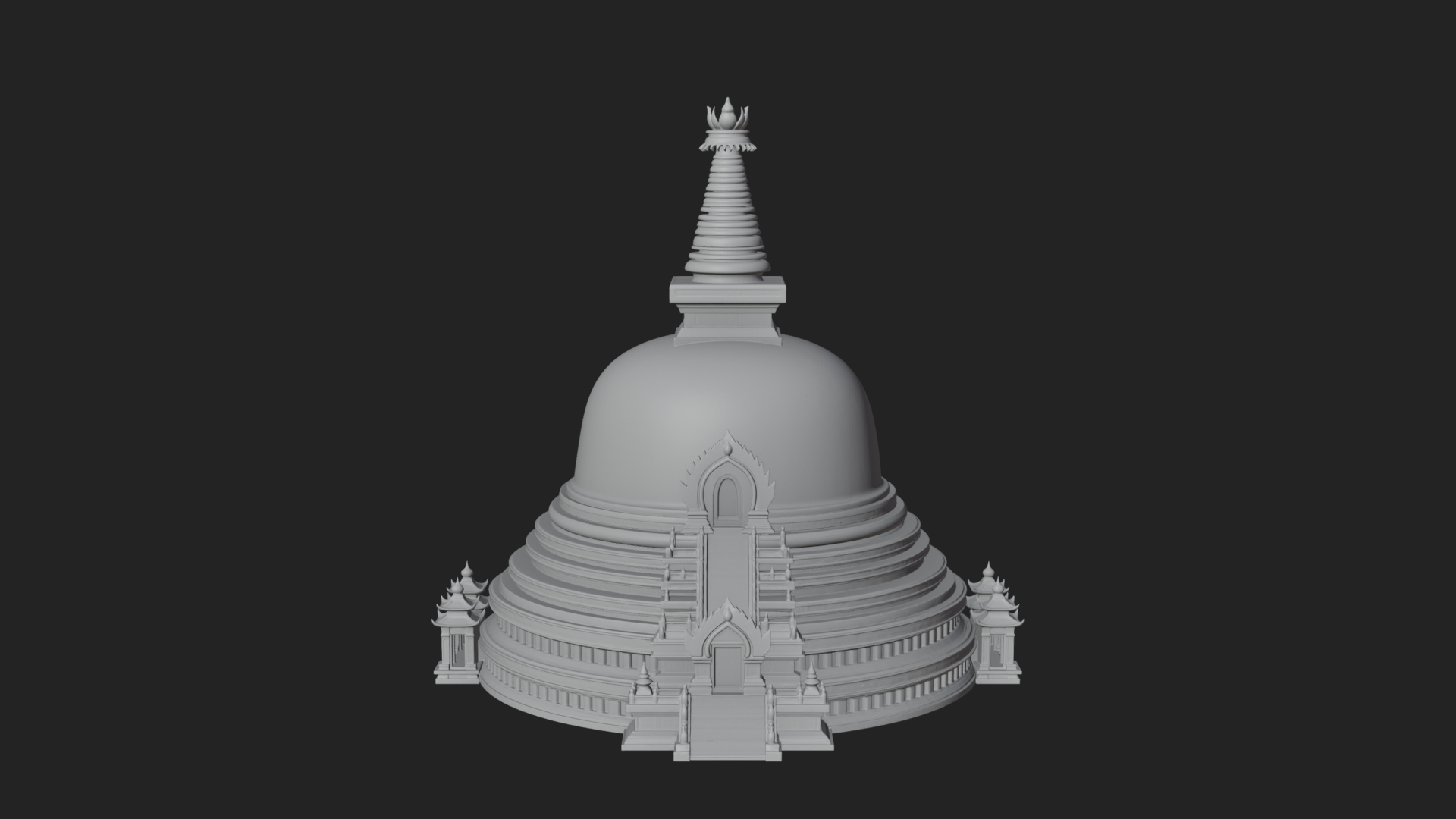 Buddhist Stupa Temple Design 4 3D Print Model 3D Model