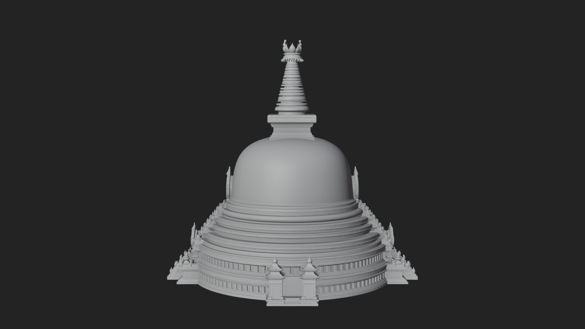 Buddhist Stupa Temple Design 4 3D Print Model 3D Model
