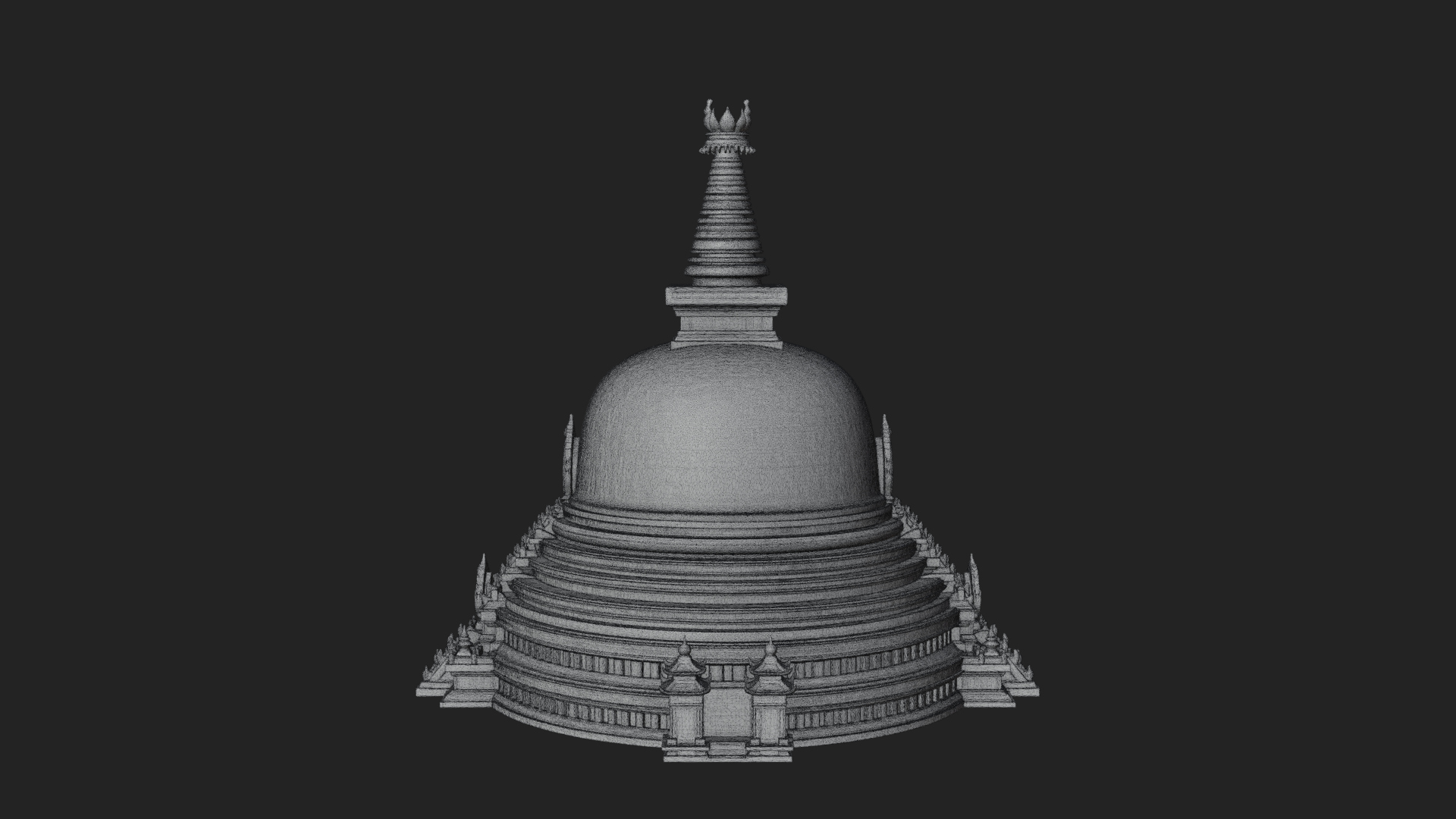 Buddhist Stupa Temple Design 4 3D Print Model 3D Model
