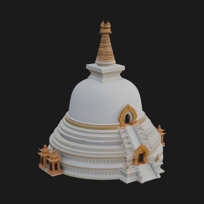 Buddhist Stupa Temple Design 4 3D Print Model