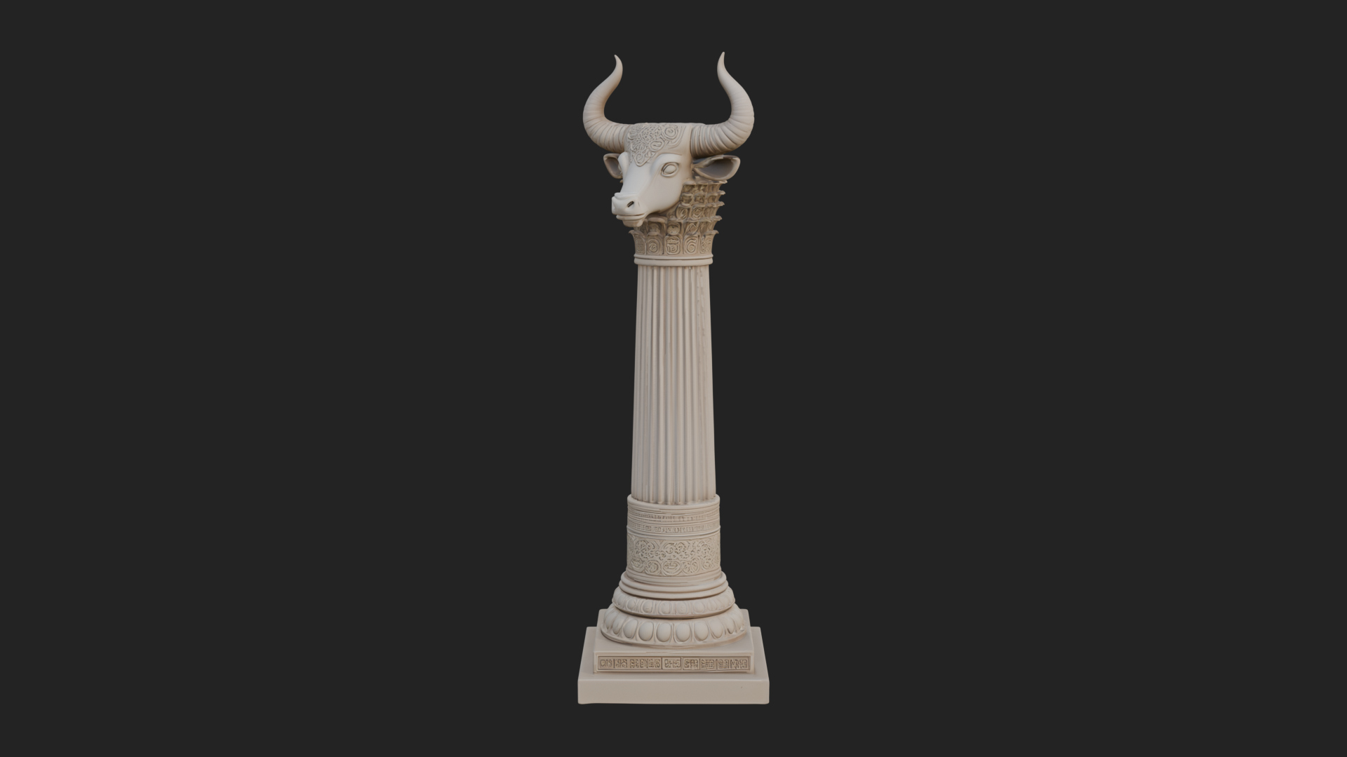 Bull Head Column Design 1 3D Print Model 3D Model