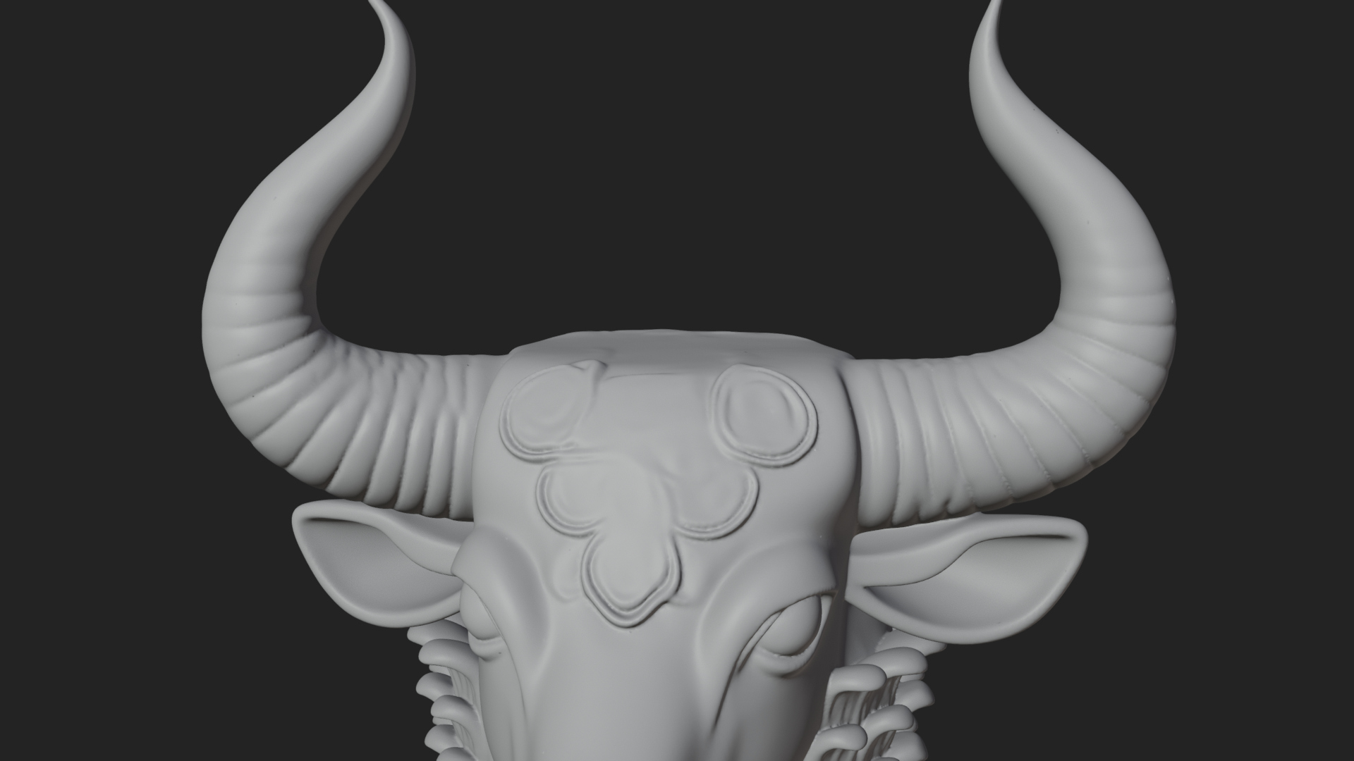 Bull Head Column Design 1 3D Print Model 3D Model