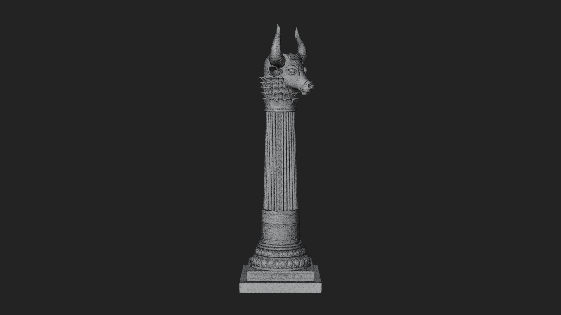 Bull Head Column Design 1 3D Print Model 3D Model